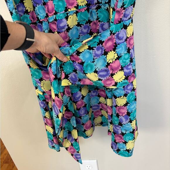 Vintage Liz Claiborne 100% Silk Drop Waist Dress - Size 12 - Picture 4 of 8